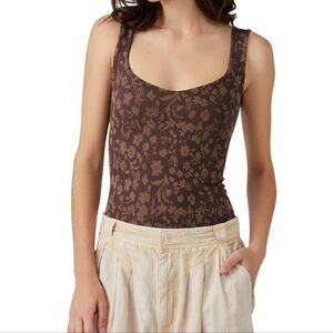 Free People brown Clean Lines bodysuit